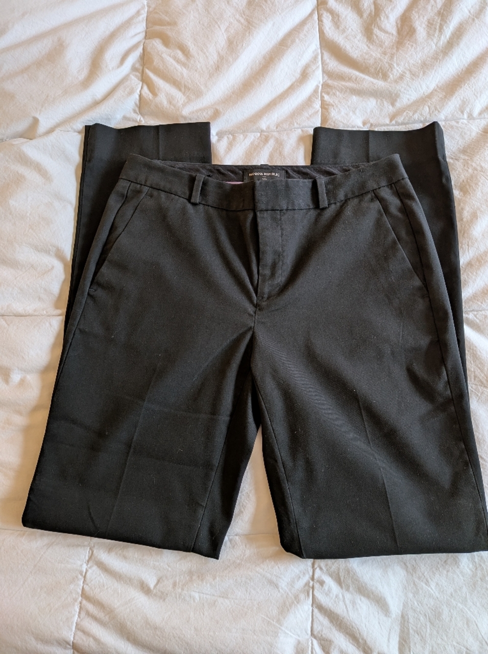 Woman's Banana Republic Ryan Fit Black Dress Pants Size 6 Tall